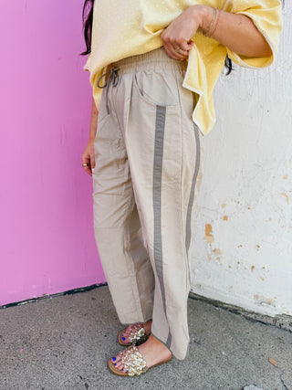 Freeform Barrel Pants-Stone