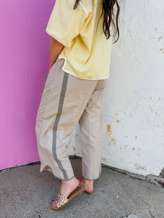 Freeform Barrel Pants-Stone