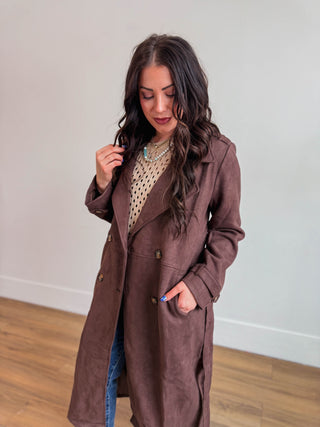 Liv Suede Trench Coat