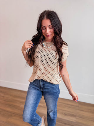 Cheyenne Crochet Knit Top