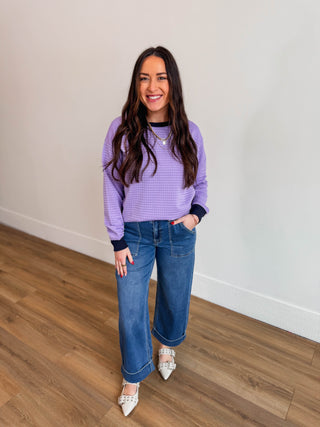 Josie Quilted Pullover-Lavender