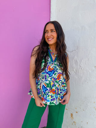 Iris Floral Tank