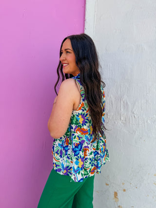Iris Floral Tank