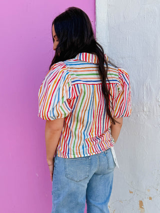 Pop Of Color Striped Top