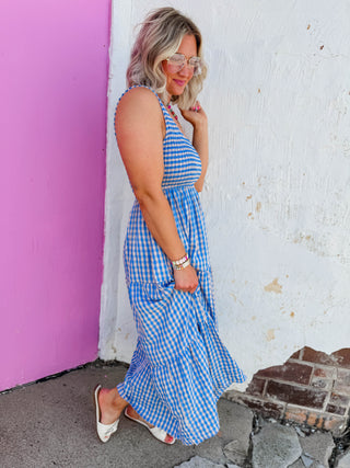 Sweet Summertime Maxi Dress-Blue/Peach