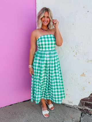 Fresh Start Midi Dress-Green