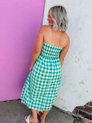 Fresh Start Midi Dress-Green