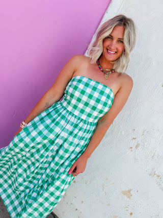 Fresh Start Midi Dress-Green