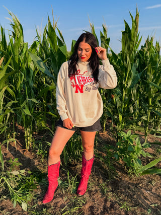 Nebraska Campus Charm Mock Neck