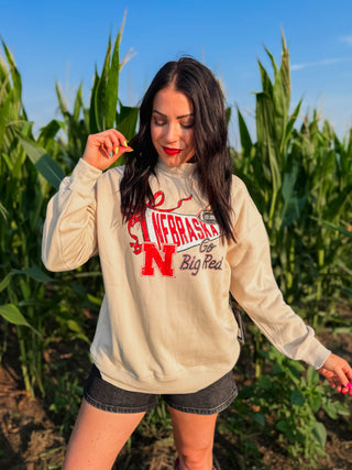 Nebraska Campus Charm Mock Neck