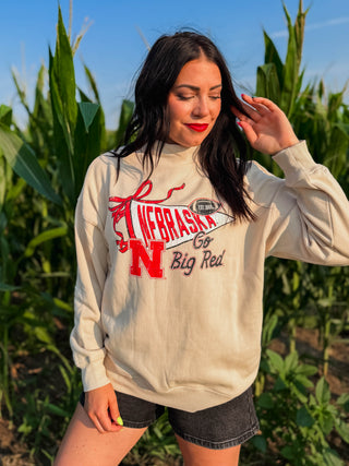 Nebraska Campus Charm Mock Neck