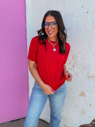 Carrie Knit Top-Red