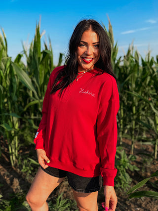 Nebraska Huskers Waffle Knit Top