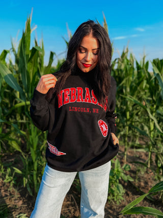 Nebraska Patches Mock Neck Sweatshirt
