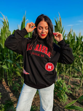 Nebraska Patches Mock Neck Sweatshirt