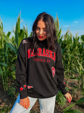Nebraska Patches Mock Neck Sweatshirt