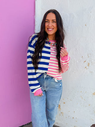 Cozy Contrast Striped Pullover