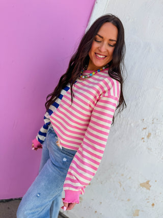 Cozy Contrast Striped Pullover