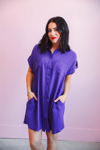 Shana Mini Dress-Purple