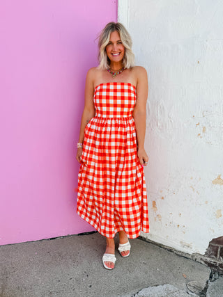 Fresh Start Midi Dress-Orange