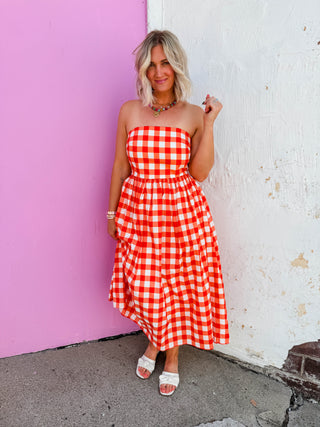 Fresh Start Midi Dress-Orange