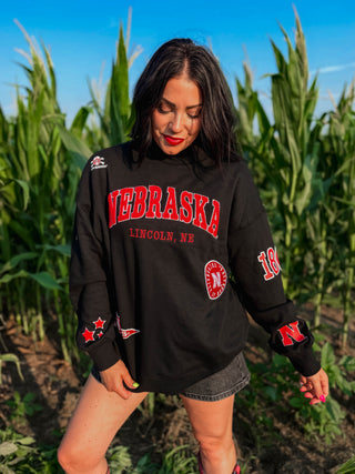 Nebraska Patches Mock Neck Sweatshirt