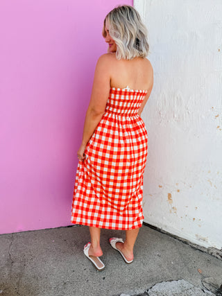 Fresh Start Midi Dress-Orange