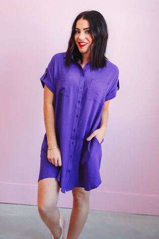 Shana Mini Dress-Purple