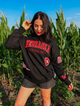 Nebraska Patches Mock Neck Sweatshirt