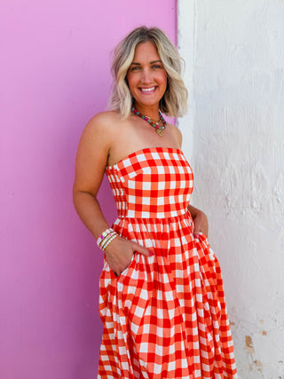 Fresh Start Midi Dress-Orange