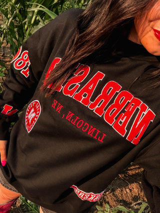 Nebraska Patches Mock Neck Sweatshirt