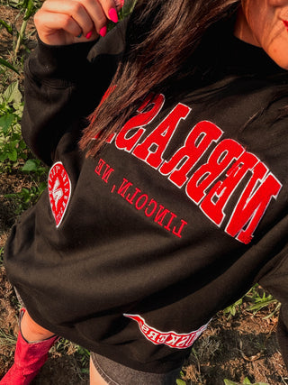 Nebraska Patches Mock Neck Sweatshirt