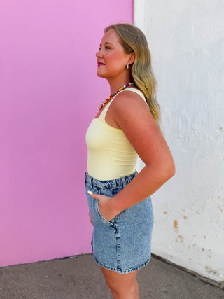 Jovie Polka Dot Tank-Yellow