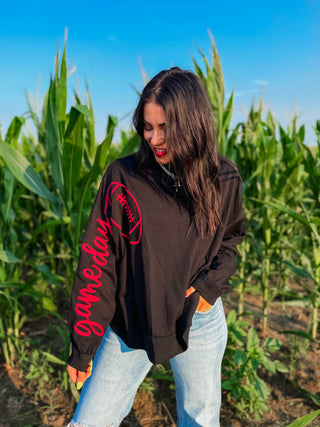 Gameday Embroidered Mock Neck