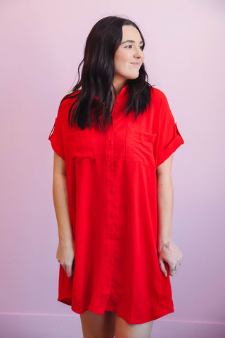 Shana Mini Dress-Red