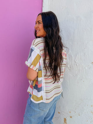 In Line Patchwork Tee