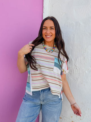 In Line Patchwork Tee