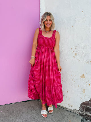 Sweet Summertime Maxi Dress-Fuchsia Multi