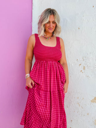 Sweet Summertime Maxi Dress-Fuchsia Multi