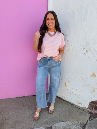 Pink Lemonade Striped Tee