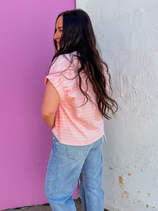 Pink Lemonade Striped Tee