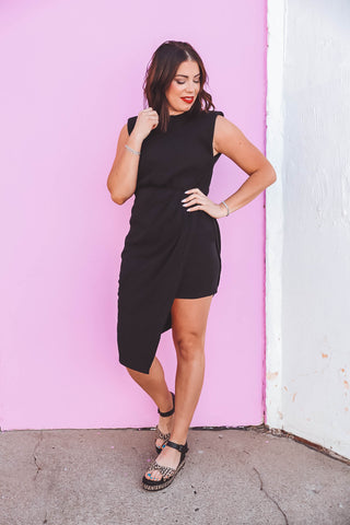 Kiana Midi Dress-Black