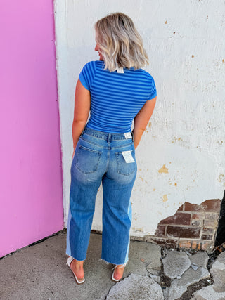 Chill Day Striped Tee-Marina
