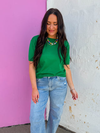 Carrie Knit Top-Green