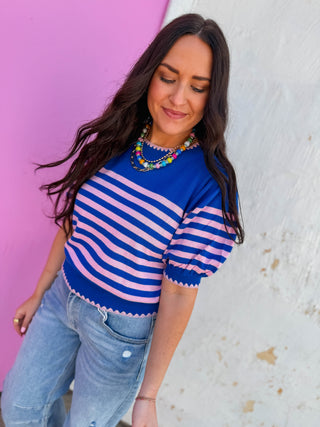 Chloe Striped Knit Top