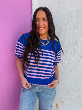 Chloe Striped Knit Top