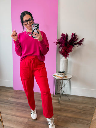 Cozy Core Pullover-Plum Pink