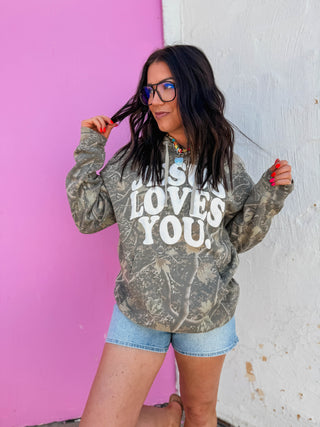Jesus Loves You Camo Hoodie