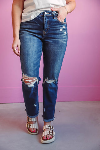 Allie High Rise Straight Leg Denim