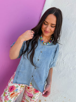 Angie Denim Top